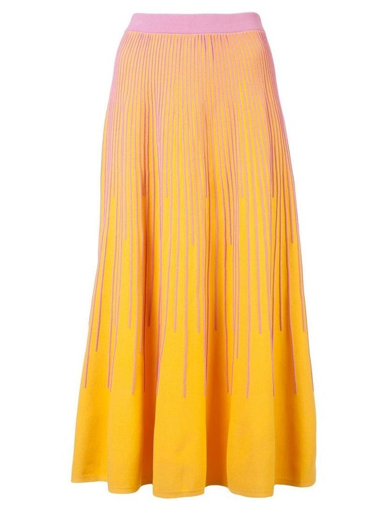 Derek Lam 10 Crosby Striped Knit Skirt - Yellow