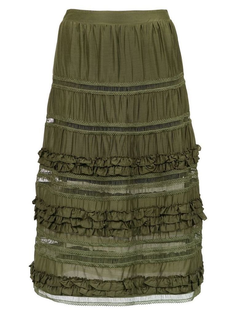 Olympiah Belvedere silk skirt - Green