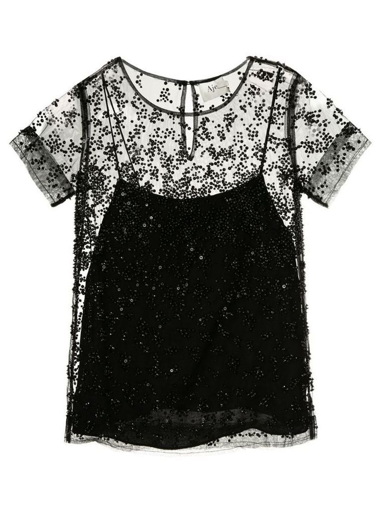 Aje embellished layered blouse - Black
