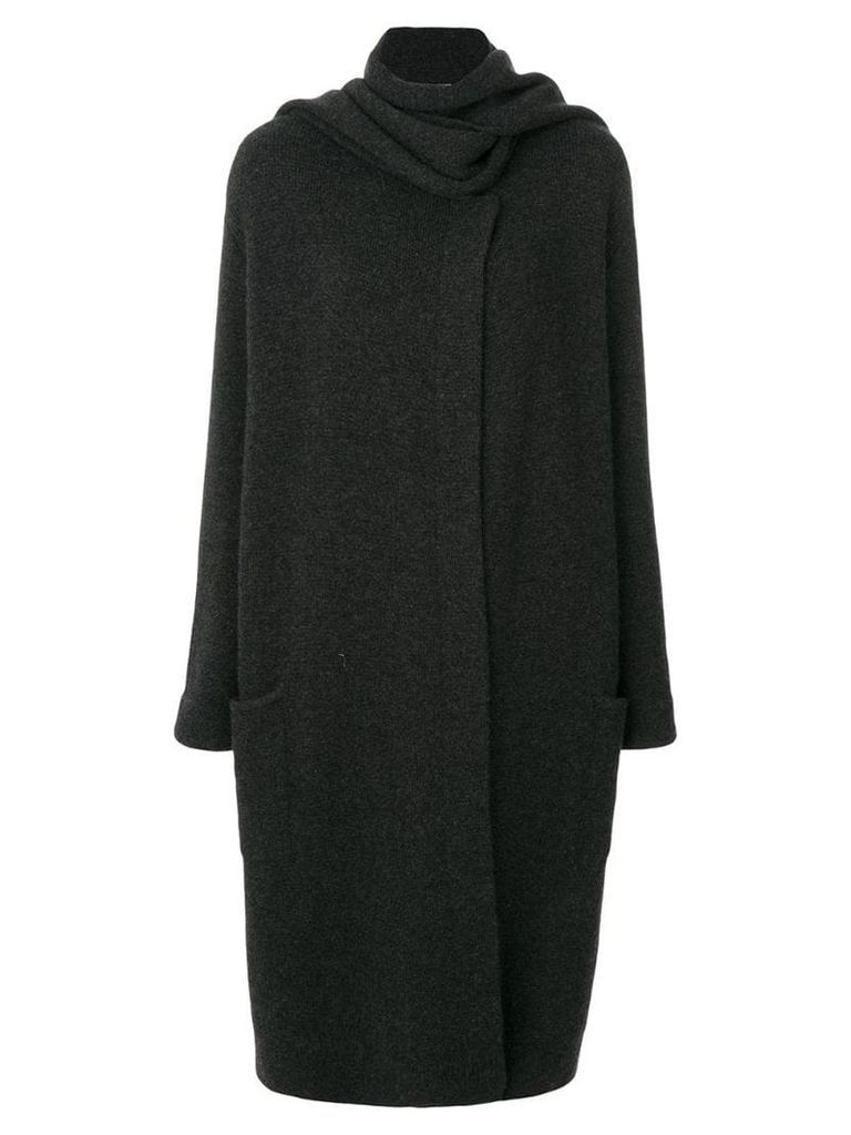 Le Kasha Antigua oversized scarf coat - Black