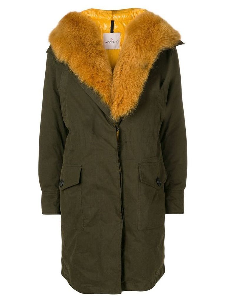 Moncler fox fur midi coat - Green