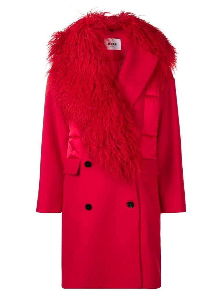 MSGM fitted silhouette coat - Red