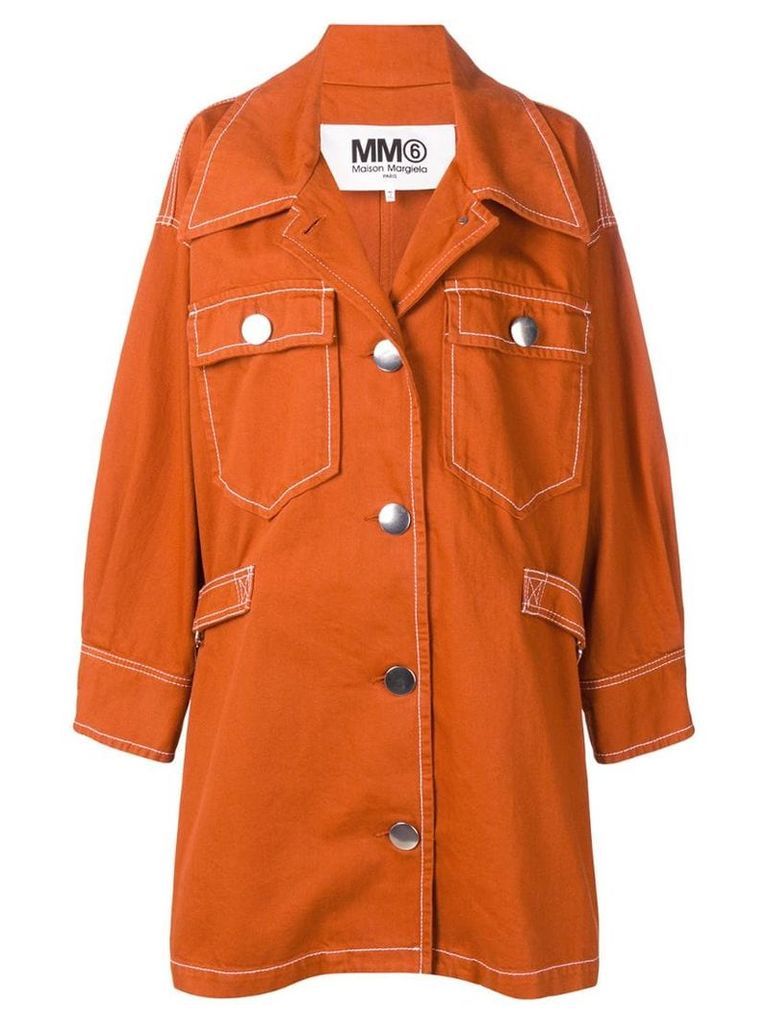 Mm6 Maison Margiela single-breasted shift coat - Orange