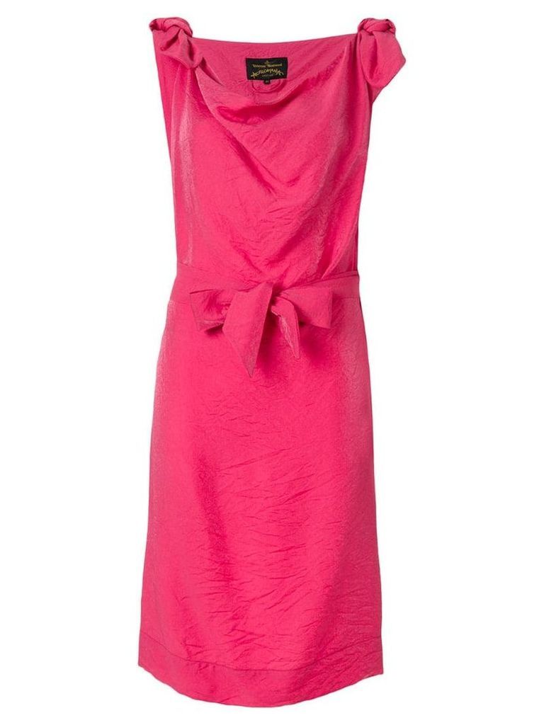 Vivienne Westwood Anglomania cowl neck bow dress - Pink