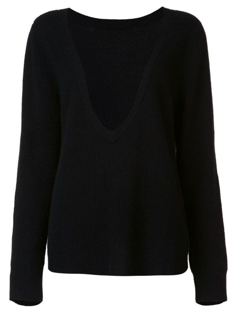 RtA cashmere deep V-neck jumper - Black
