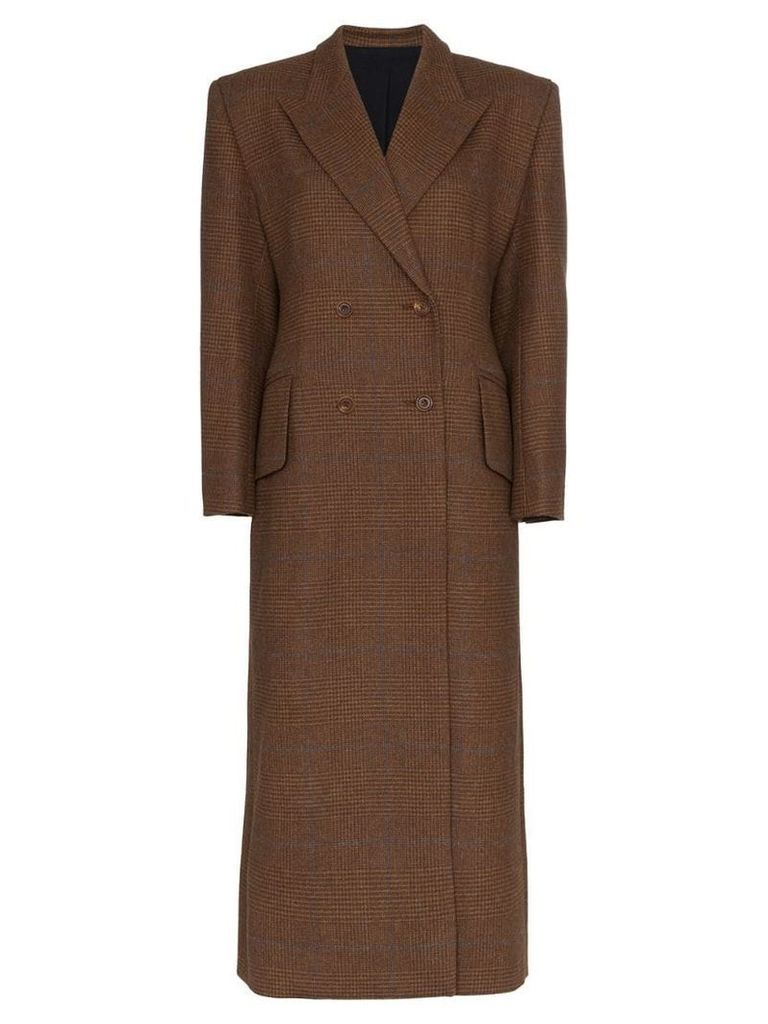 Wright Le Chapelain double-breasted wool coat - Brown