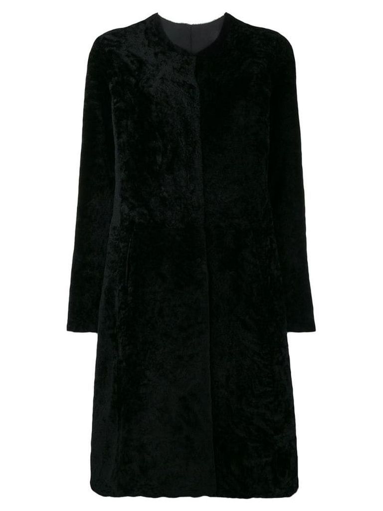 Giorgio Brato fur single breasted coat - Black