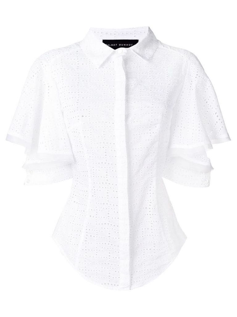 Talbot Runhof eyelet design blouse - White