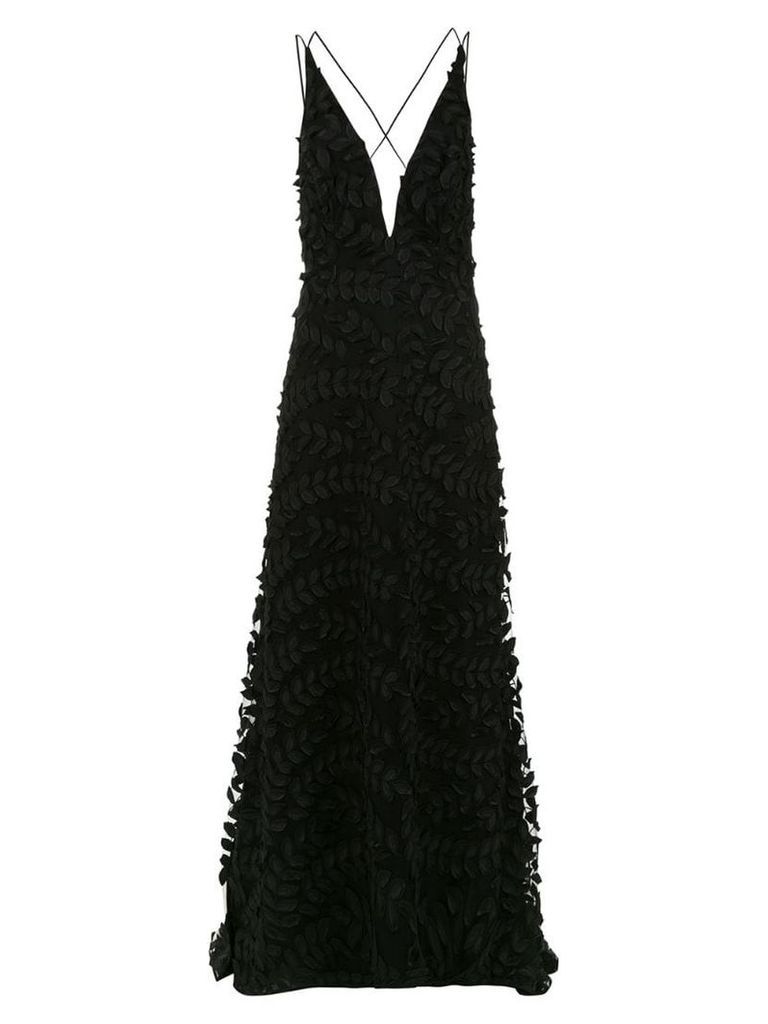 Tufi Duek embroidered long dress - Black