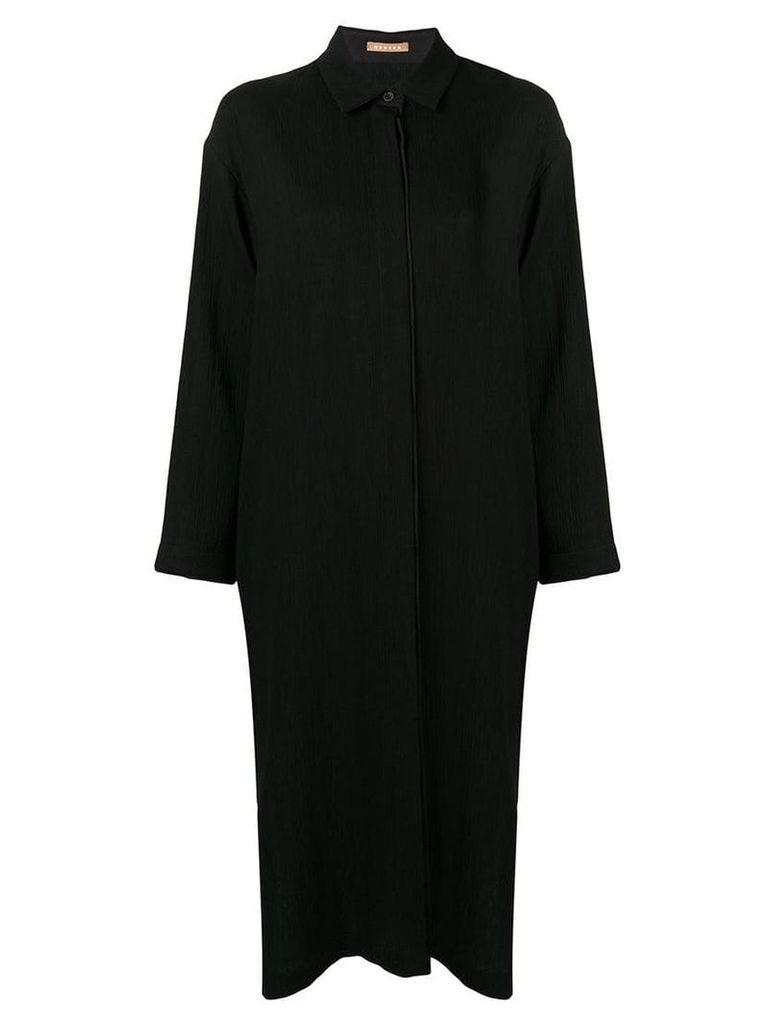 Nehera side slit boxy shirt dress - Black
