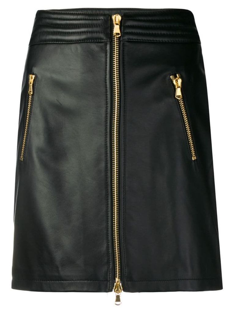 Moschino off-centre zipped skirt - Black