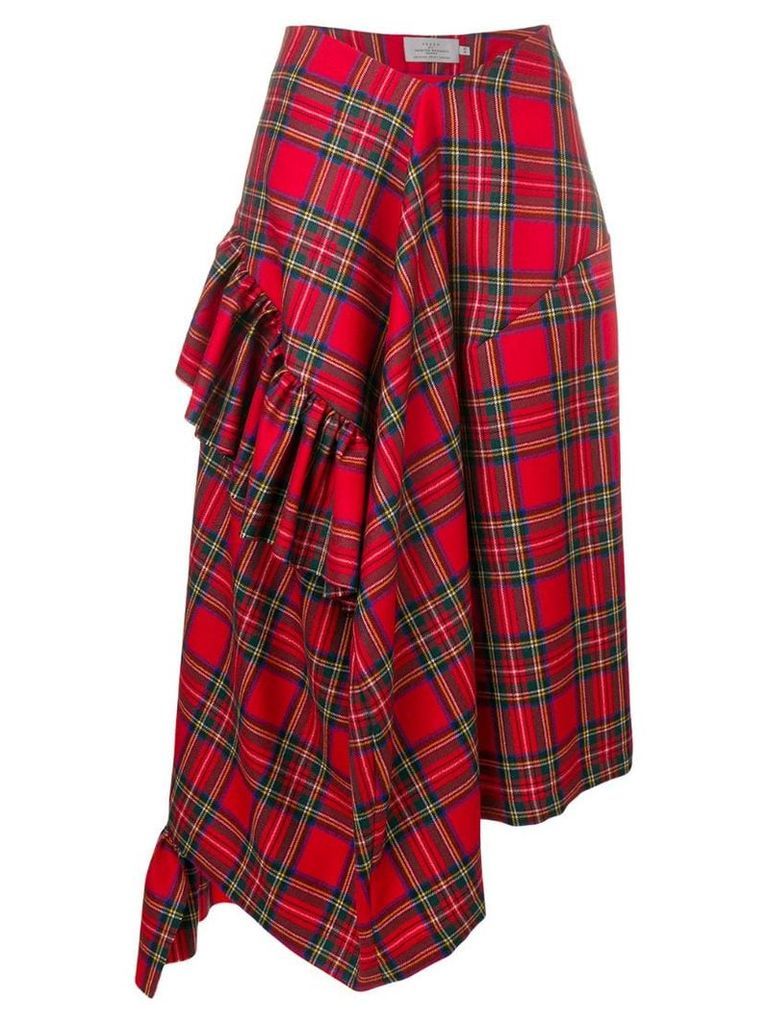 Preen By Thornton Bregazzi Morgan tartan asymmetric skirt -