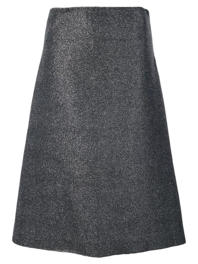 Cédric Charlier glitter canvas asymmetric skirt - Metallic