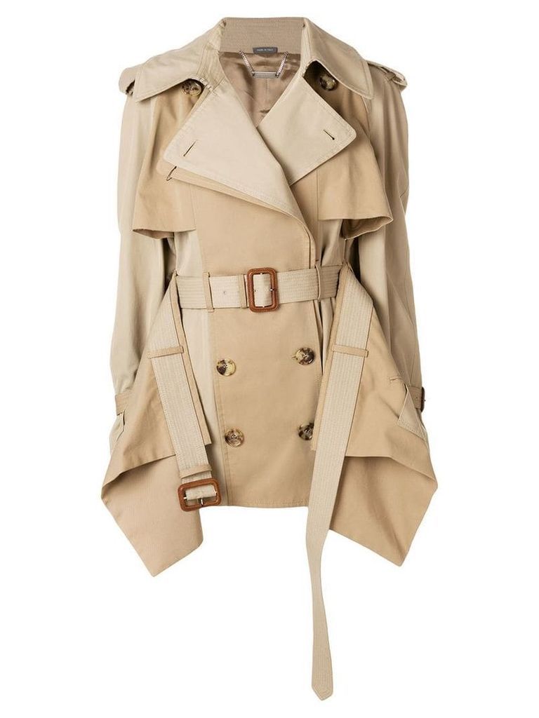 Alexander McQueen layered trench coat - Brown