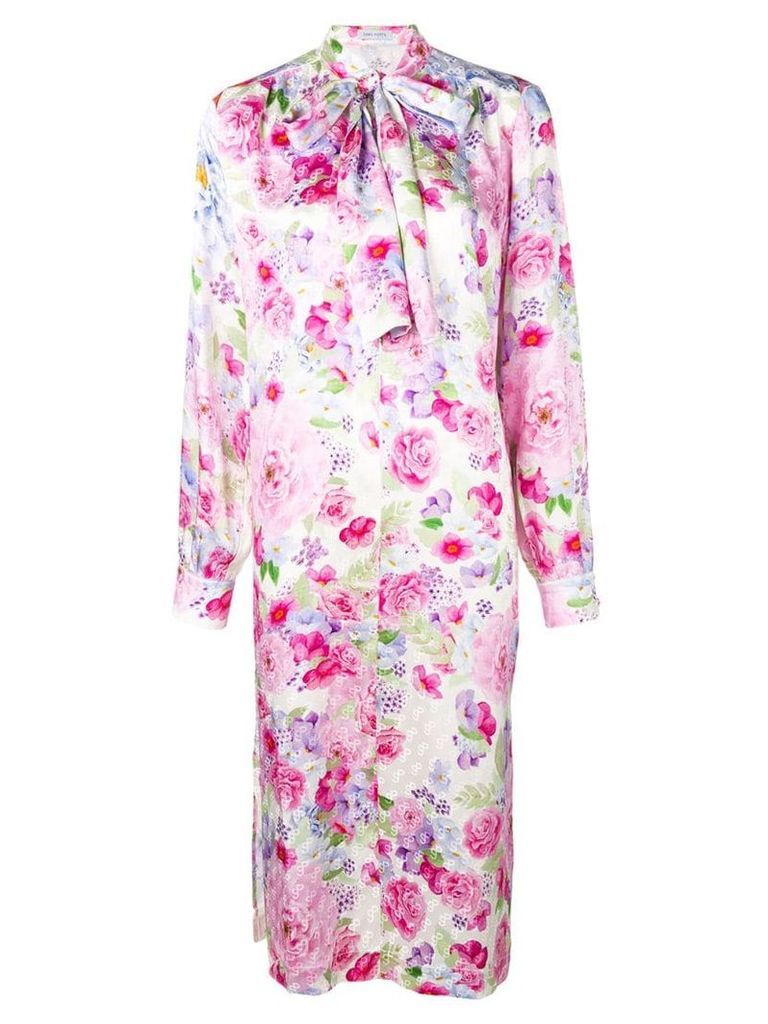 Saks Potts pussy bow floral dress - Pink