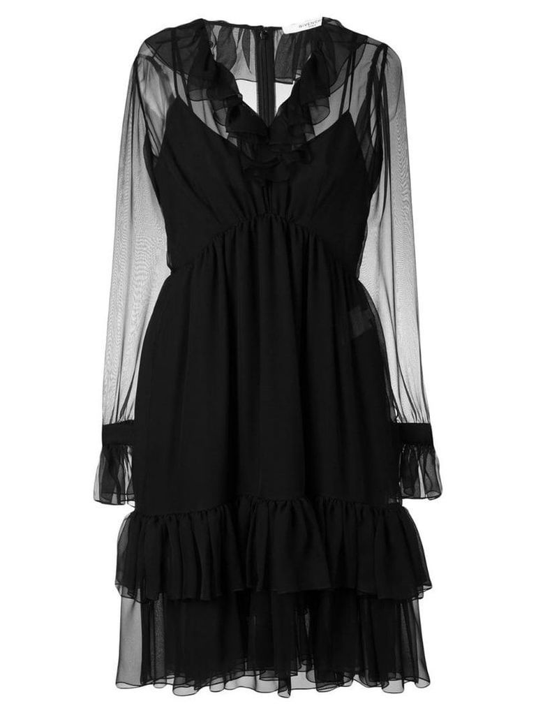 Givenchy ruffle trim dress - Black