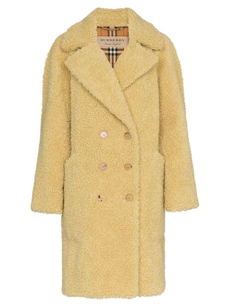 Burberry Lillingstone faux shearling wool blend coat - Neutrals