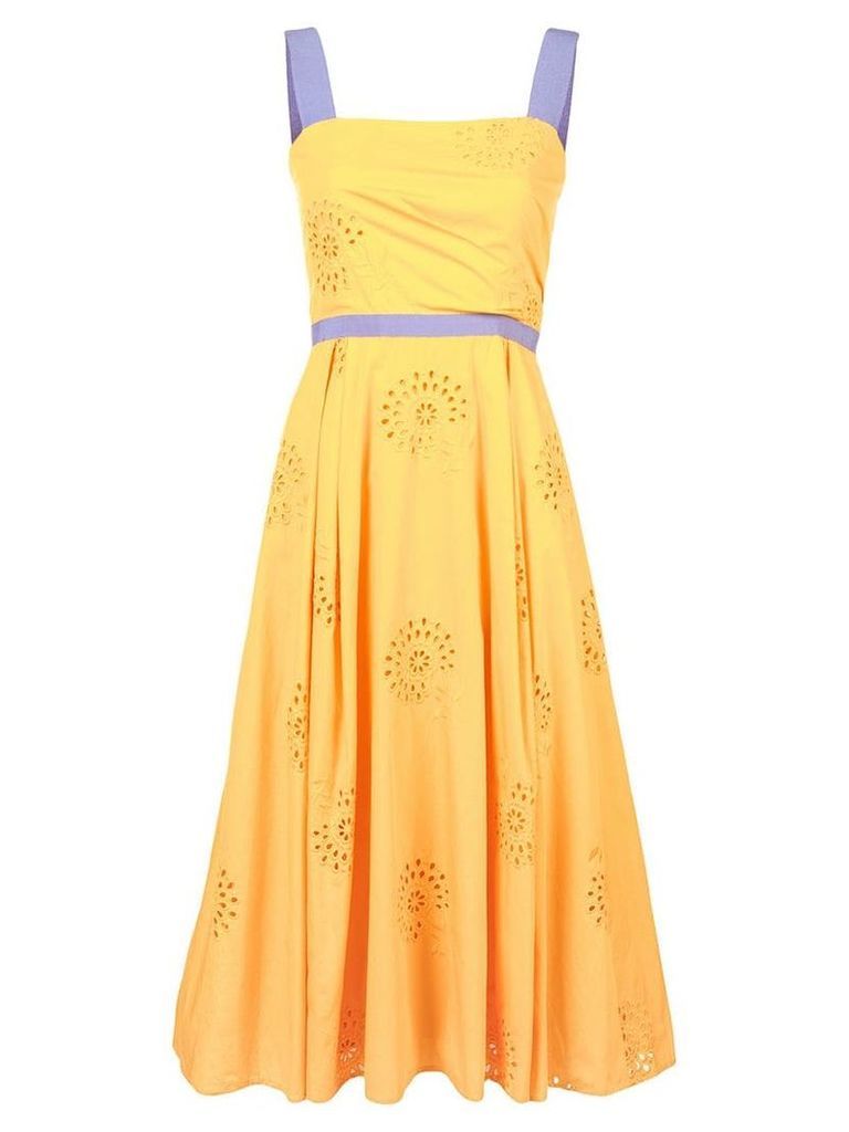 Carolina Herrera floral brocade mid dress - Yellow