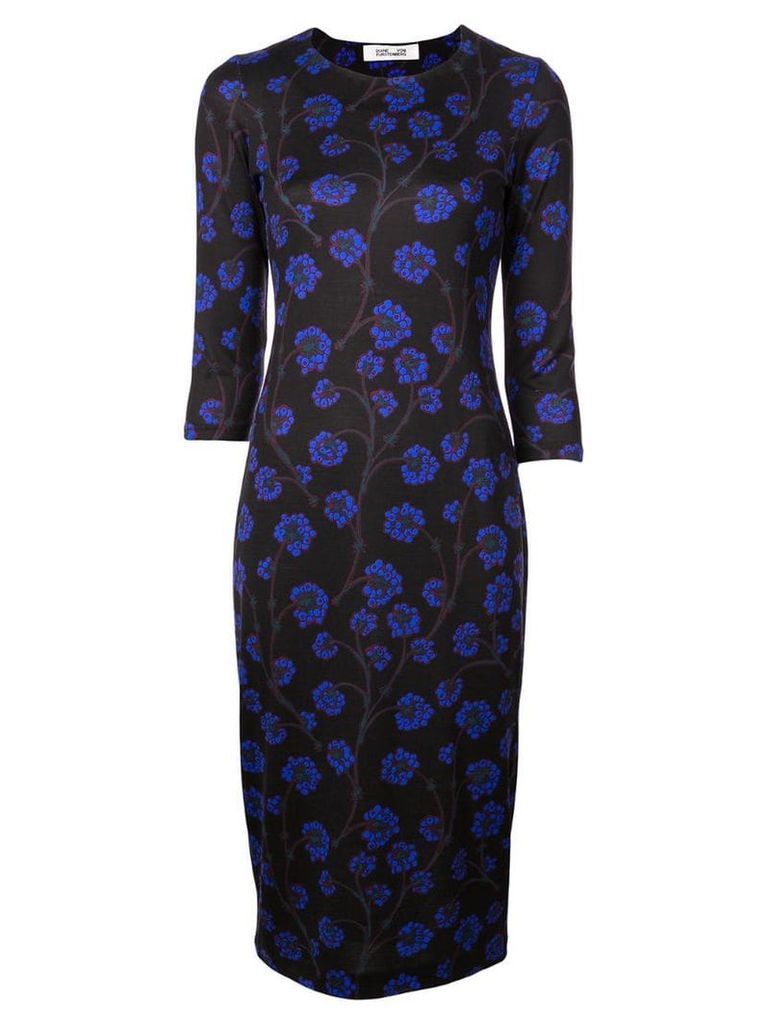 Diane von Furstenberg floral print fitted dress - Black