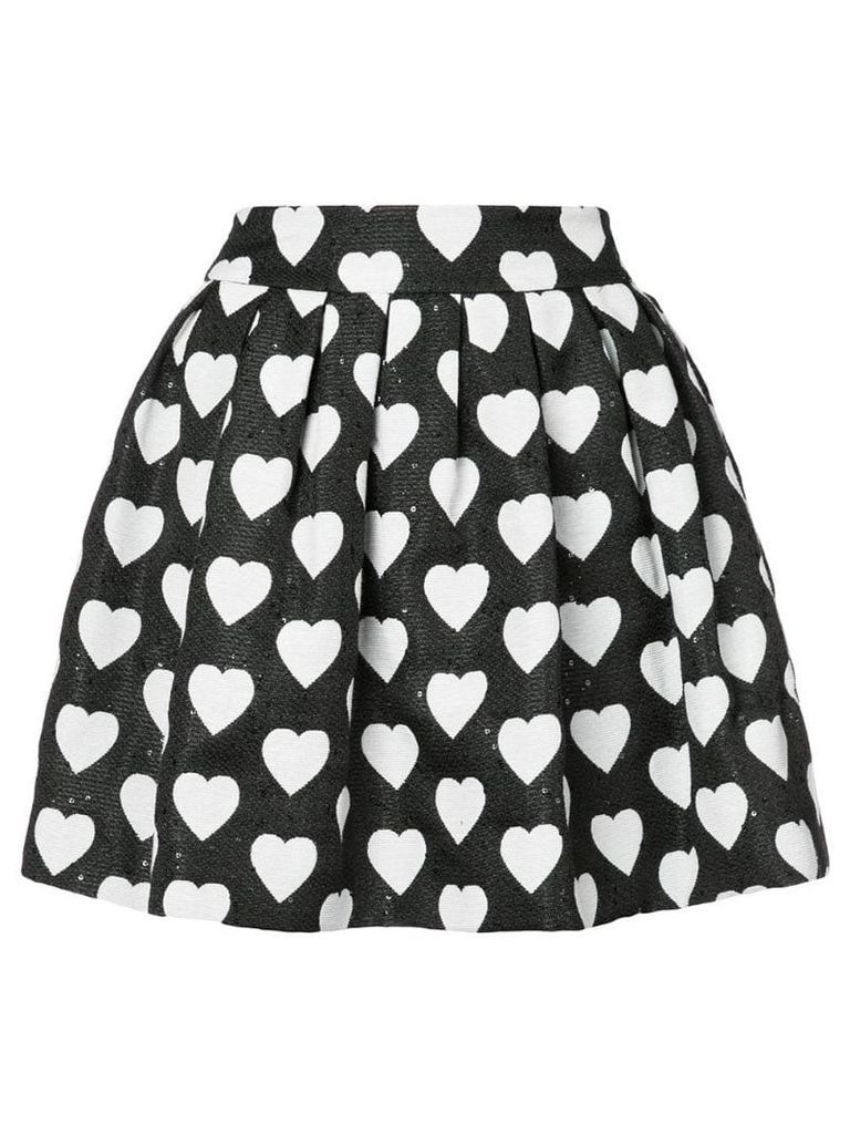 Alice+Olivia hearts print pleated skirt - Black