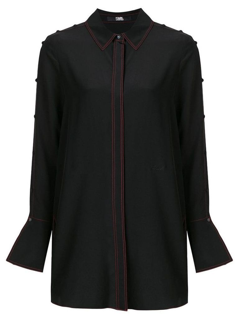 Karl Lagerfeld button detailed tunic shirt - Black