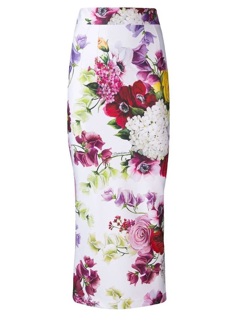 Dolce & Gabbana floral print skirt - White