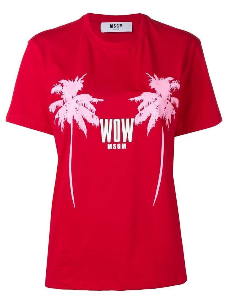 MSGM palm tree T-shirt - Red