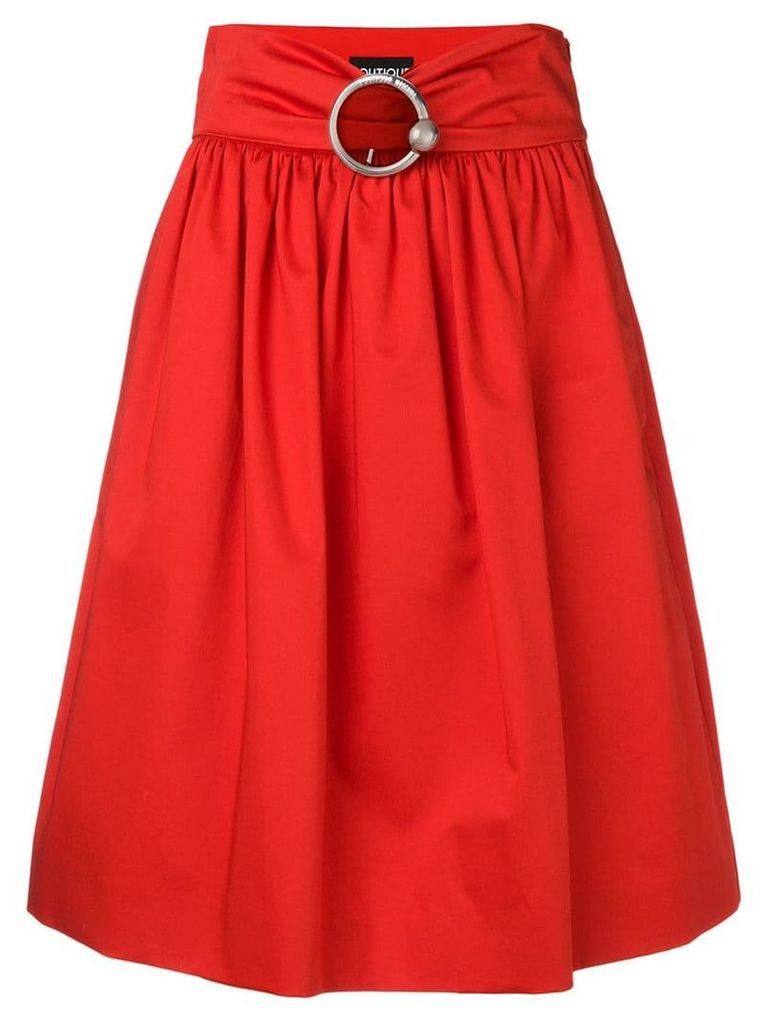 Boutique Moschino belted midi skirt - Red