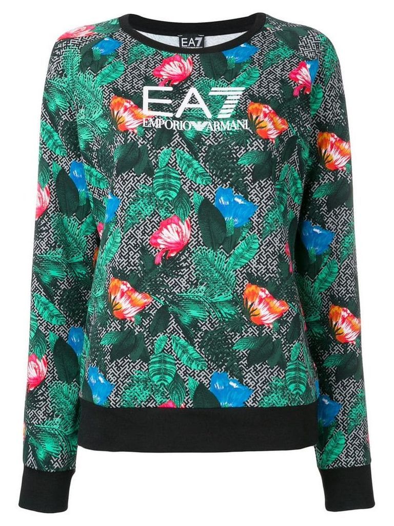 Ea7 Emporio Armani floral print sweatshirt - Green