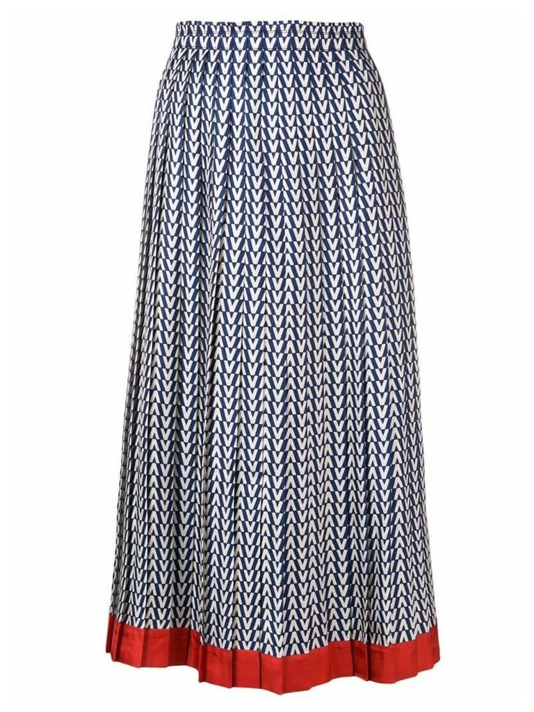 Valentino optical logo print skirt - Blue