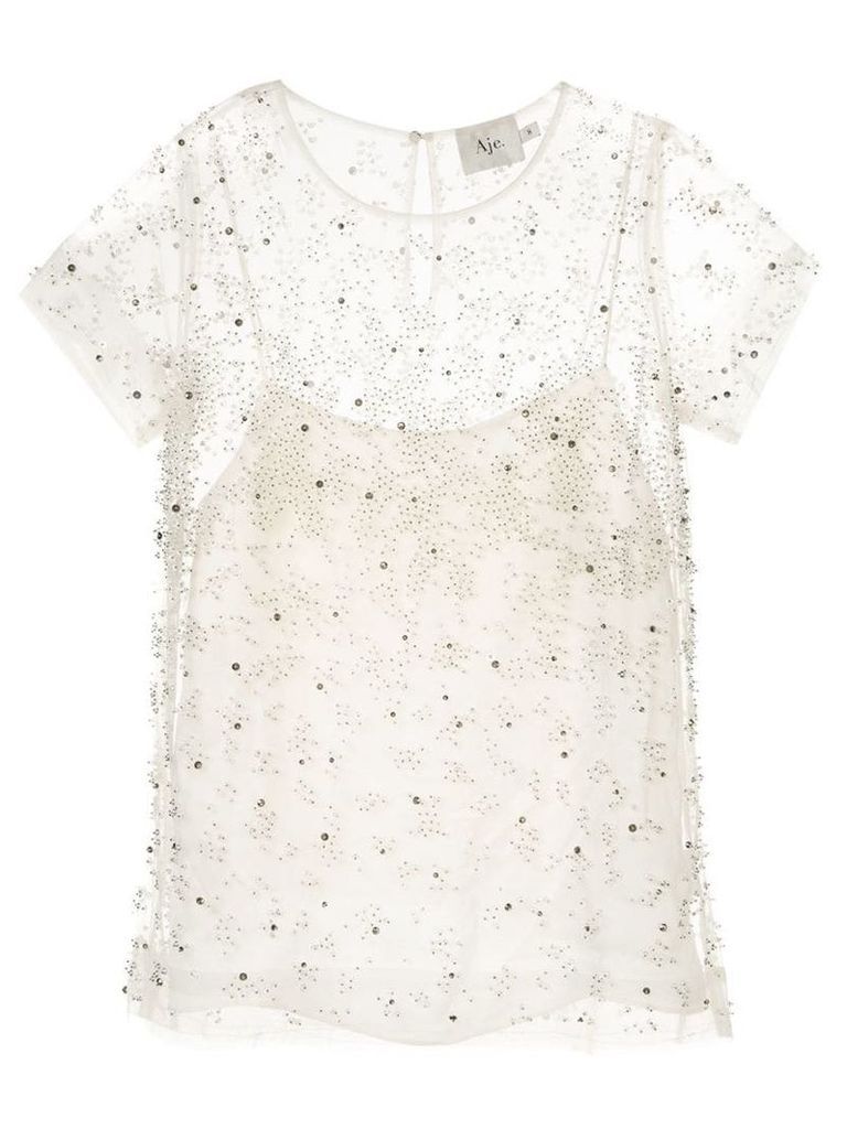 Aje embellished sheer blouse - White