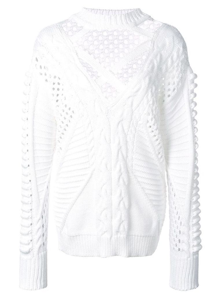 Cushnie cut-out detail sweater - White