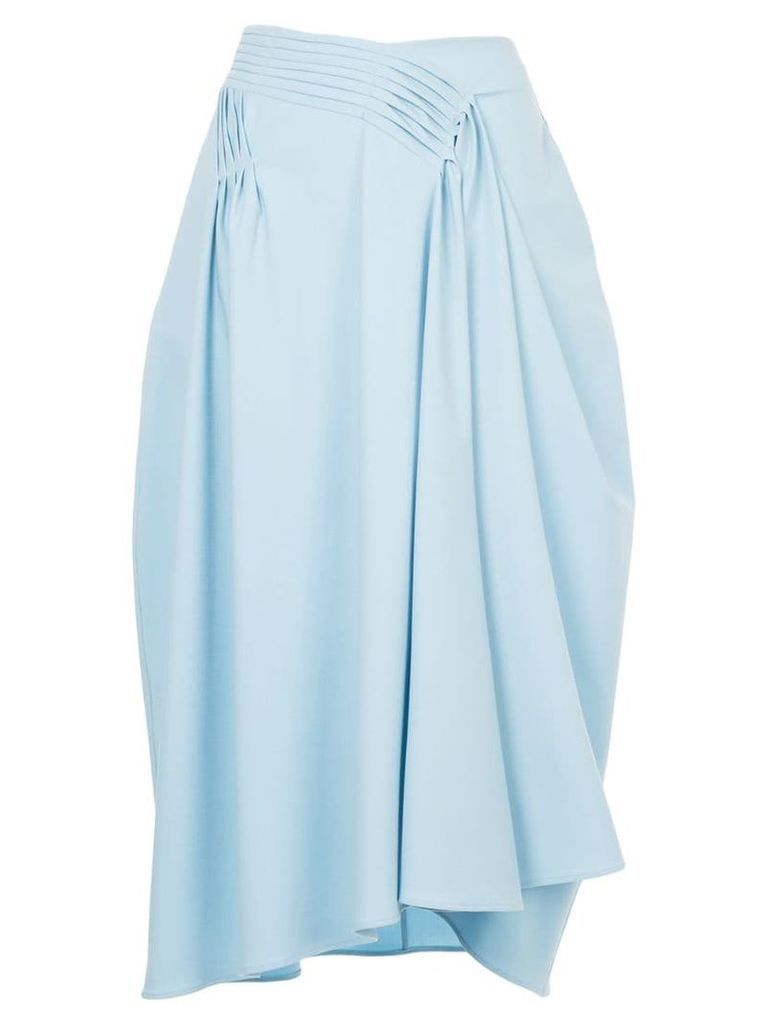 Jil Sander asymmetric gathered detail skirt - Blue