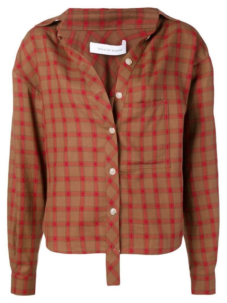 Walk Of Shame relaxed check shirt - Brown