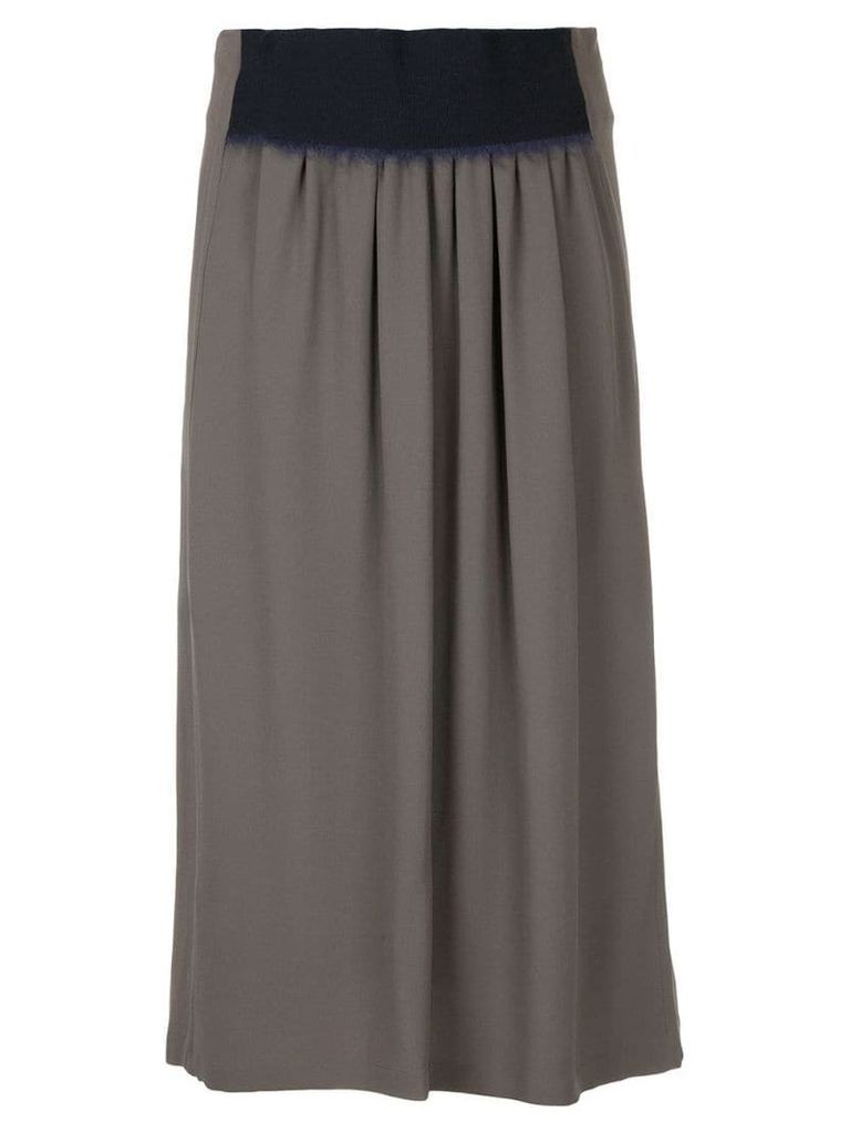 Jil Sander contrast waistband skirt - Grey
