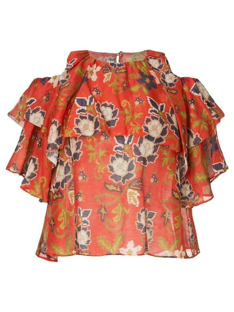 Muller Of Yoshiokubo cross ribbon blouse - Orange