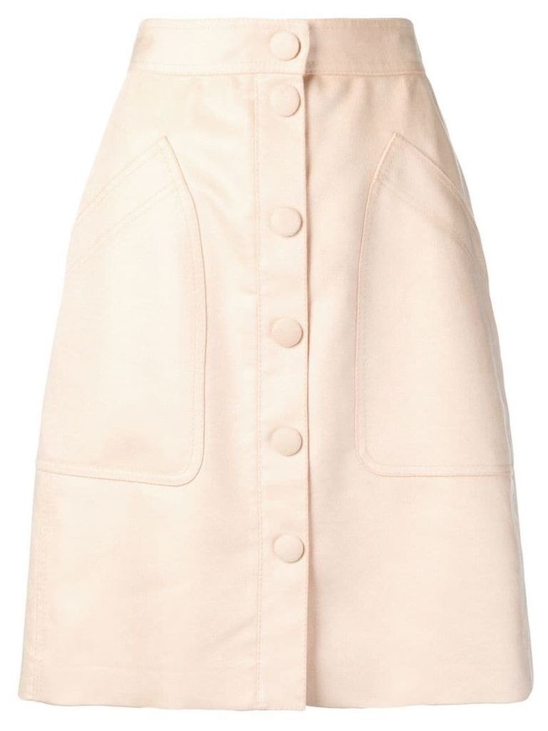 Bottega Veneta buttoned velvet skirt - Neutrals