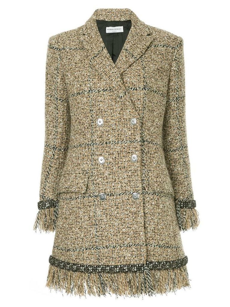 Sonia Rykiel double-breasted tweed coat - Brown