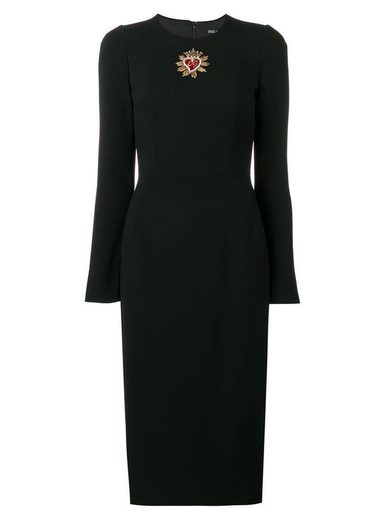 Dolce & Gabbana logo long-sleeve midi dress - Black