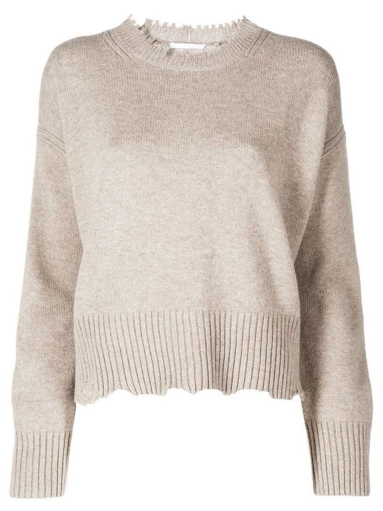 Helmut Lang distressed knitted jumper - Neutrals