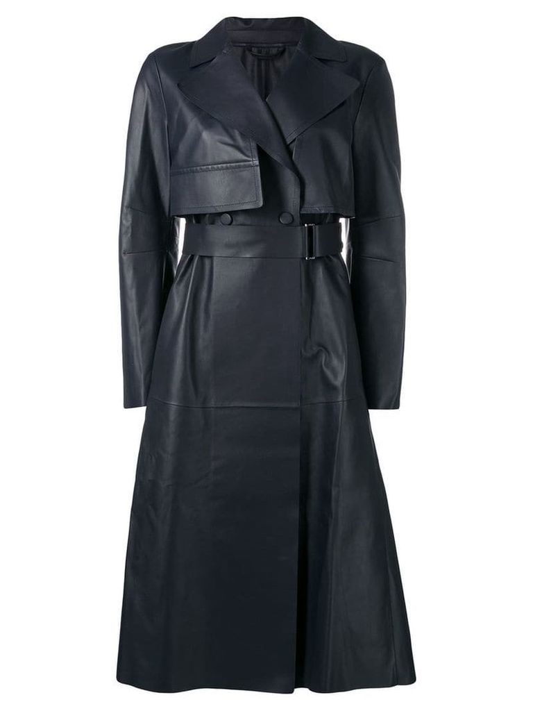 Sportmax leather trench coat - Blue