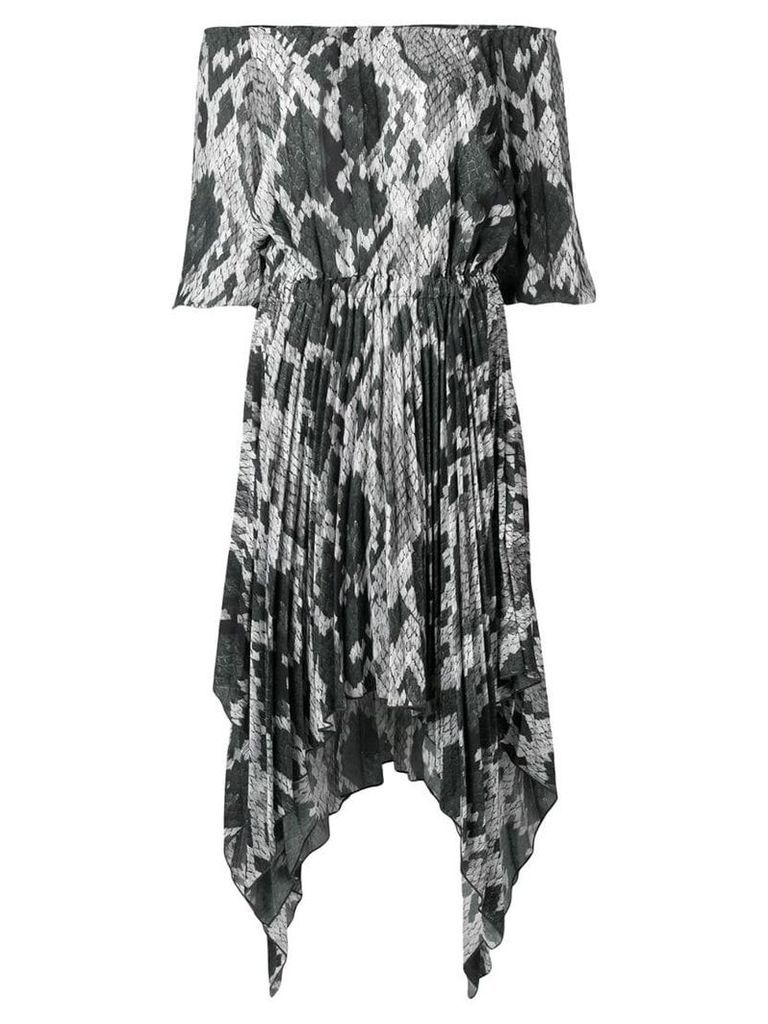 Just Cavalli python-print 'no-shoulder' dress - Grey