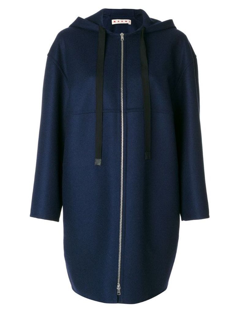 Marni oversized hooded jacket - Blue