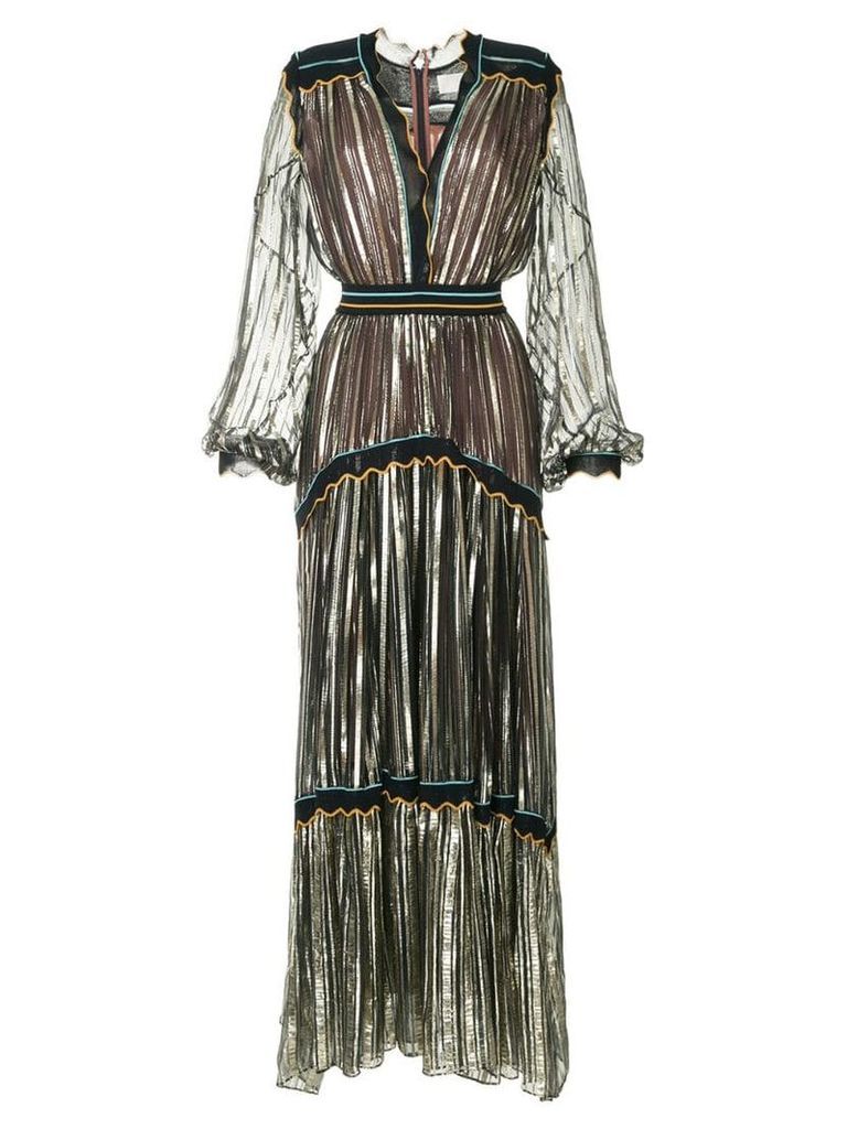 Peter Pilotto striped metallic chiffon gown