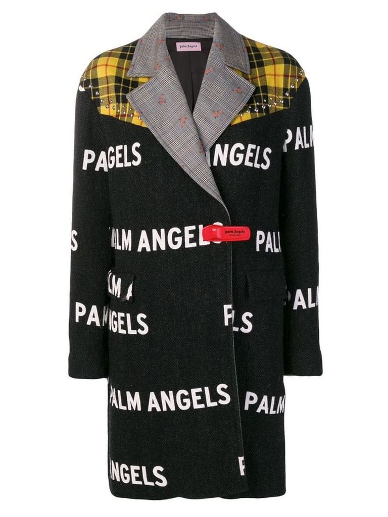 Palm Angels contrast logo coat - Grey