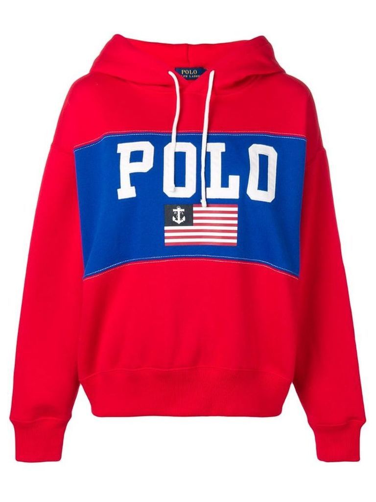Polo Ralph Lauren flag print hoodie - Red