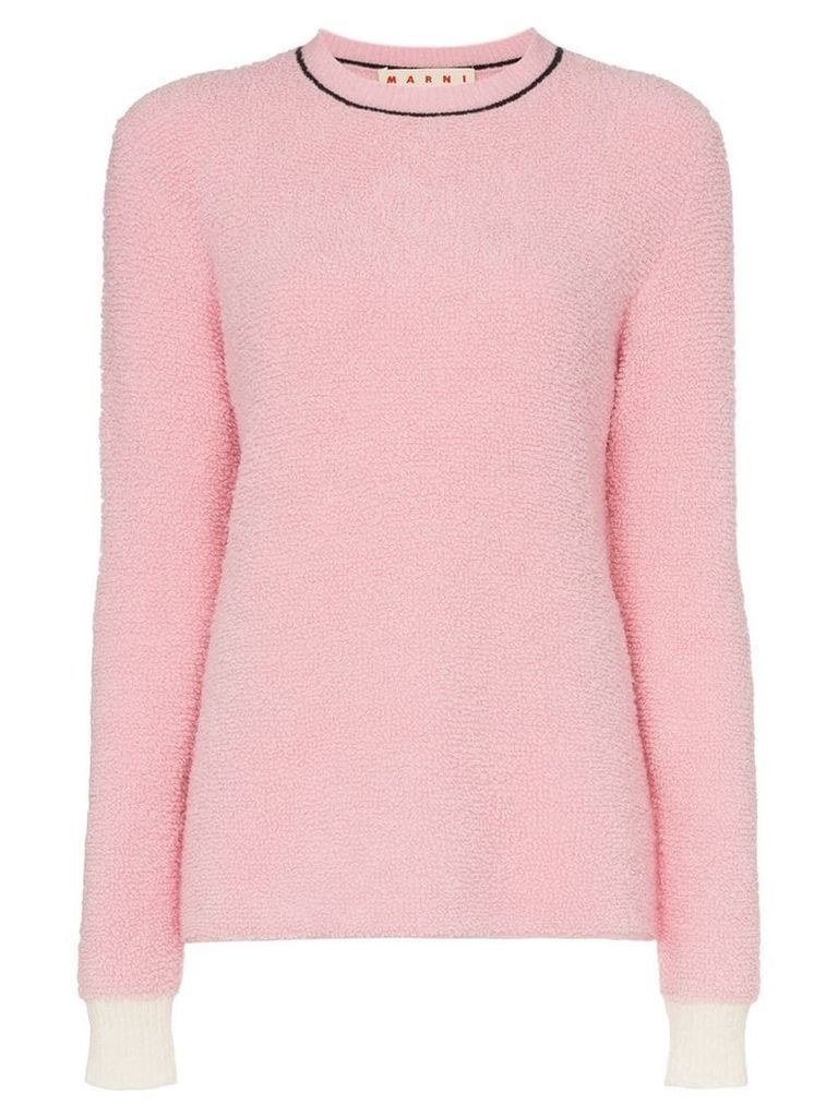 Marni contrast cuff virgin wool jumper - Pink