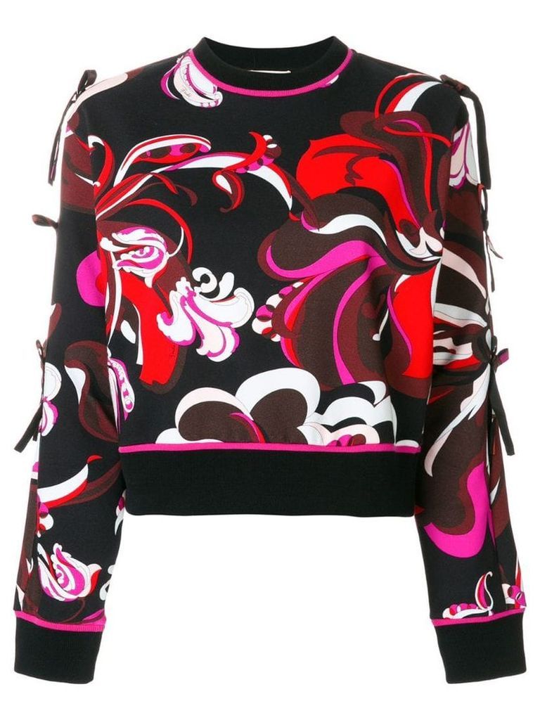 Emilio Pucci printed bow-embellished sweatshirt - Black