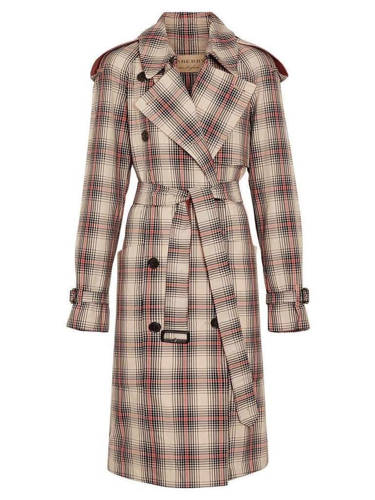 Burberry Lightweight Check Trench Coat - Brown