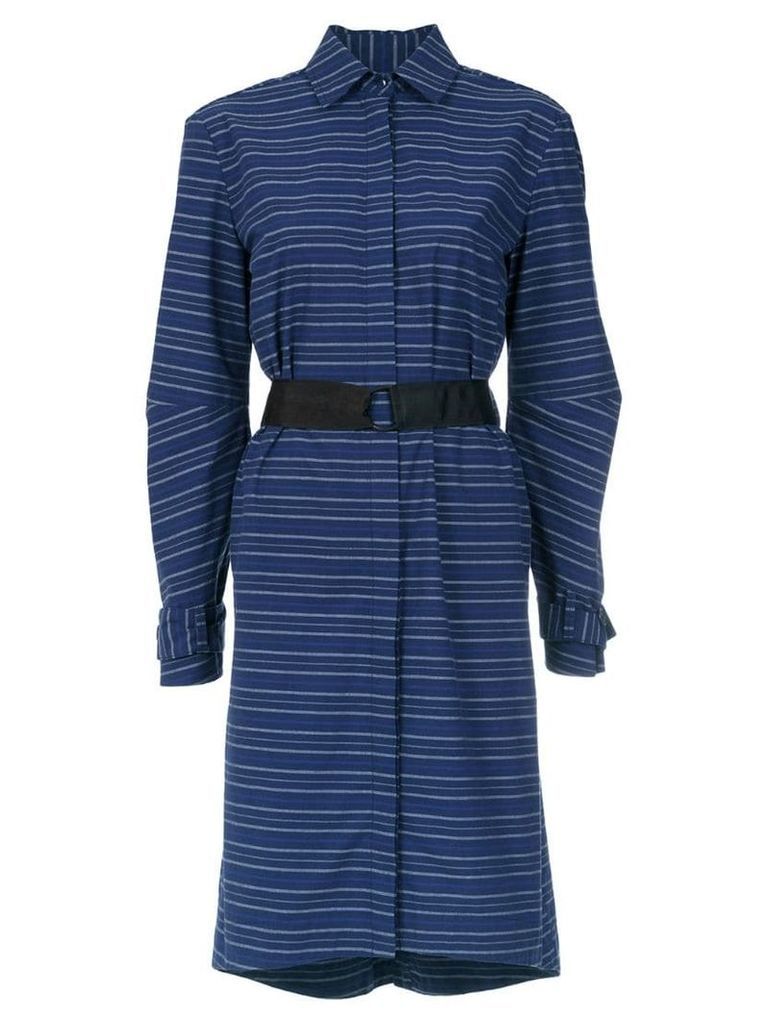 Tufi Duek striped belted coat - Blue